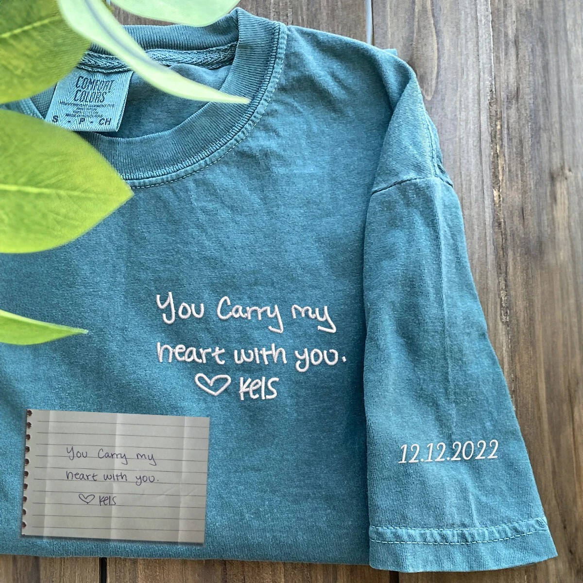 Custom Handwriting Embroidery T-Shirt –  Comfort Colors® 1717